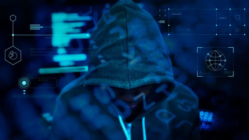 A dark server room representing a remote-access appliance under attack
